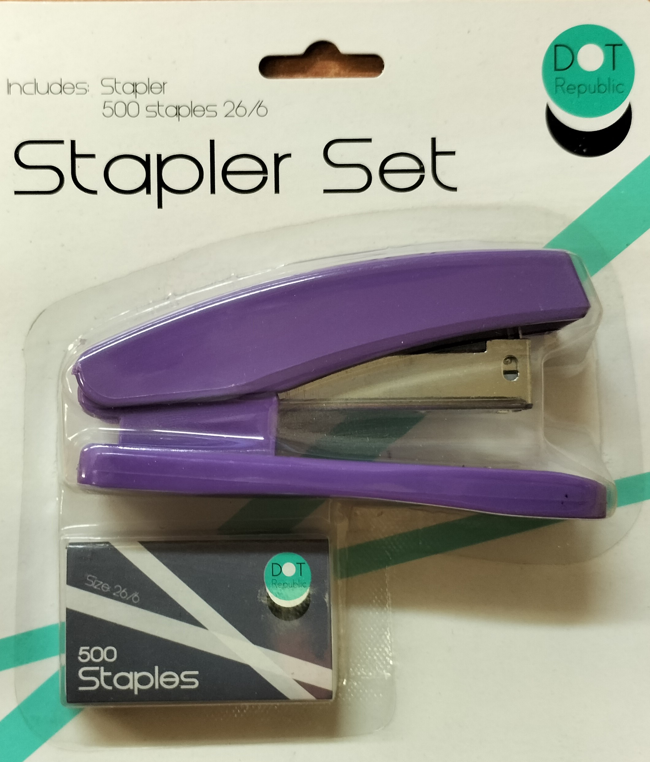 Stapler DOT Desk/Hand Purple incl 500 x 26/6 staples